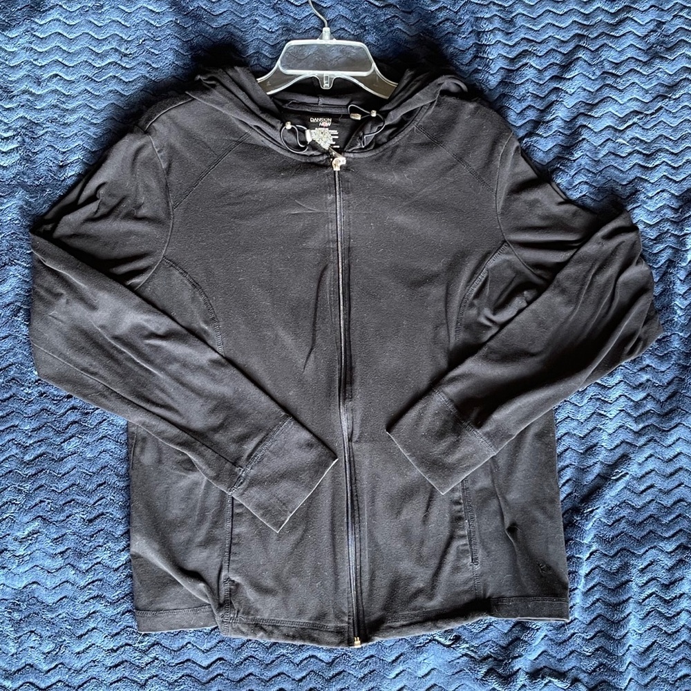 Plain black zip-up